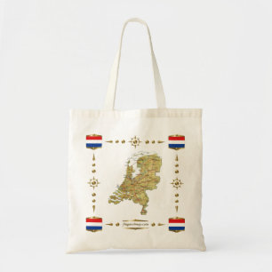 Nederländska Karta + Flaggor Bag Tygkasse