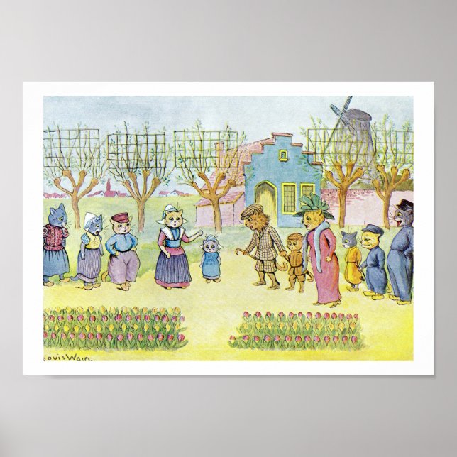 Nederländska katter, Louis Wain Poster (Framsidan)