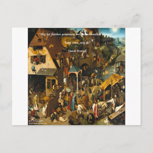 Nederländska konst- och Berömd-ordspråk 1600-talet Vykort (Framsida)