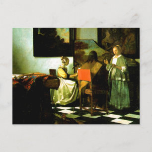 Nederländska konstnären Vermeer målade konserten Vykort