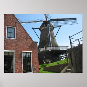 Nederländska Kvarn, Friesland, Holland Photo Poste Poster