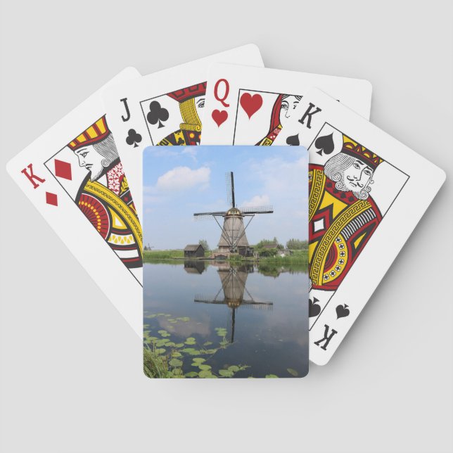 Nederländska Kvarn Kinderdijk Holland Casinokort (Baksidan)