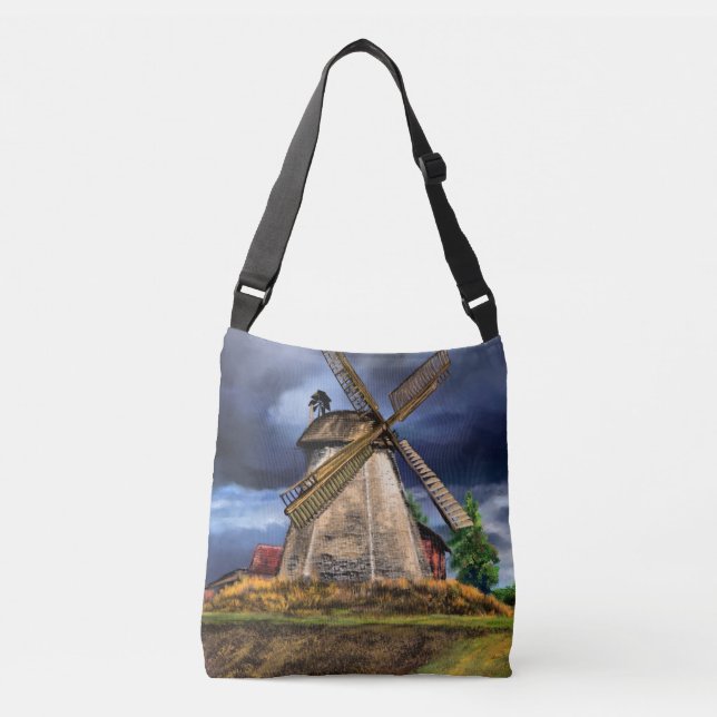 Nederländska Kvarn Landcape Crossbody Bag Axelväska (Framsida)