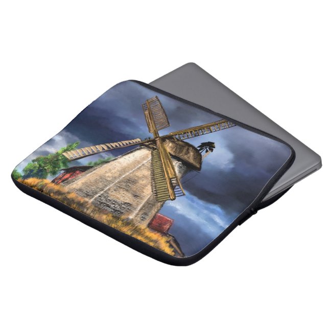 Nederländska Kvarn Landskap Laptop sleeve (Framsida topp)