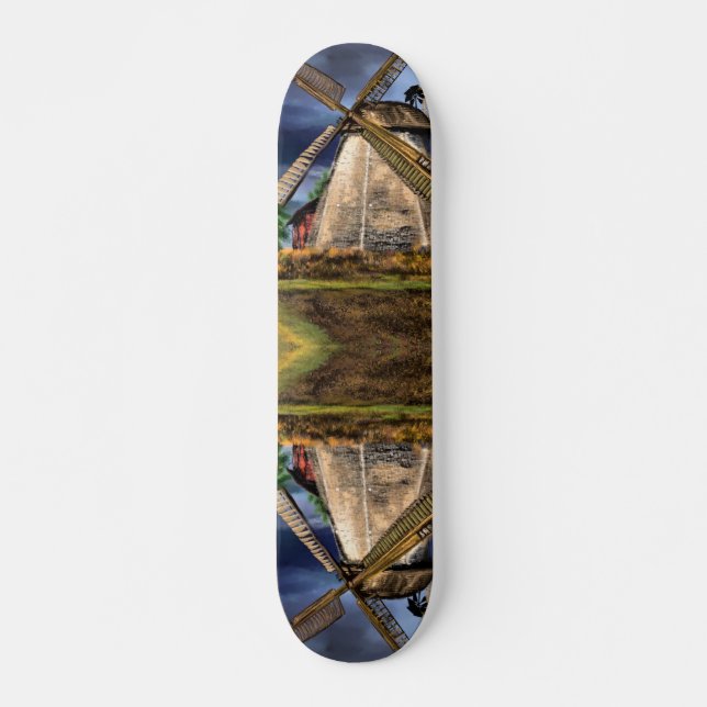 Nederländska Kvarn Landskapsskateboard Mini Skateboard Bräda 18,5 Cm (Framsida)