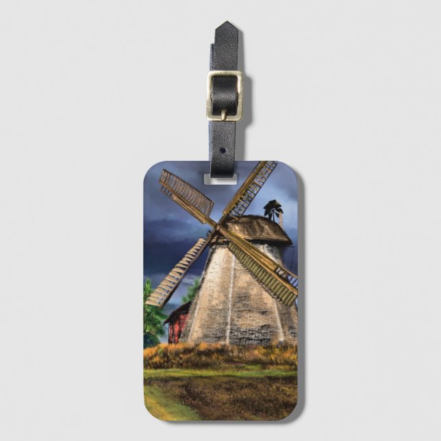 Nederländska Kvarn Luggage Tag Bagagebricka (Framsida vertikal)