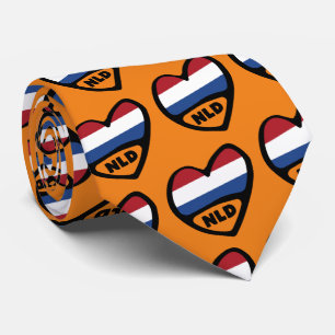 Nederländska Land Code Flagga Heart, NLD Slips