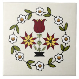 Nederländska Land folkens Blommigt Kakelplatta