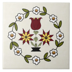 Nederländska Land folkens Blommigt Kakelplatta