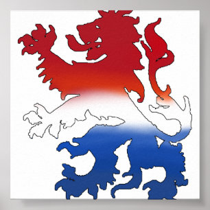 Nederländska lejona flagga poster
