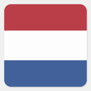 Nederländska (nederländska) Flagga Fyrkantigt Klistermärke