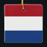 Nederländska (nederländska) Flagga Julgransprydnad Keramik<br><div class="desc">Anpassade World Flagga Products ( i världen) - Lägg gärna till din egen text.</div>