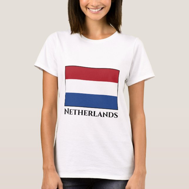 Nederländska (nederländska) Flagga T Shirt (Framsida)