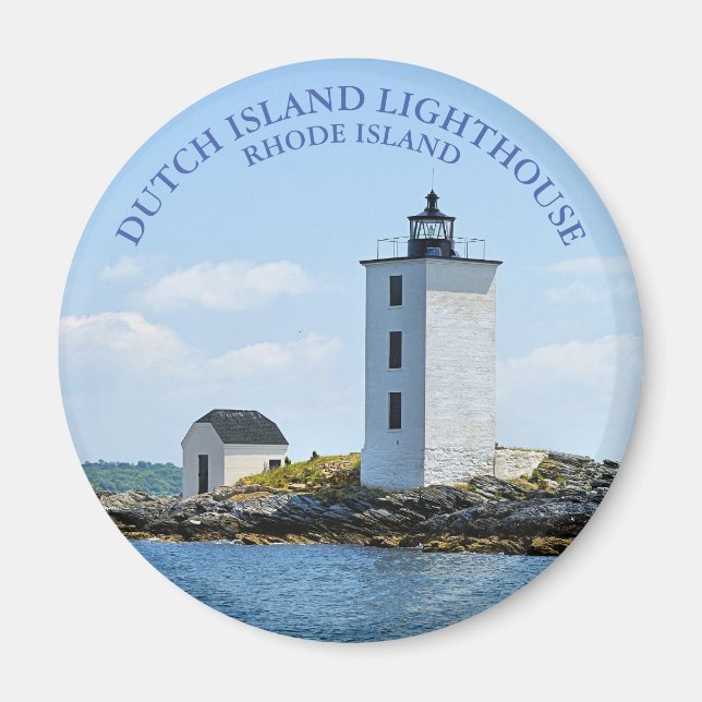Nederländska öarna fyr, Rhode island Round Magnet (Framsidan)
