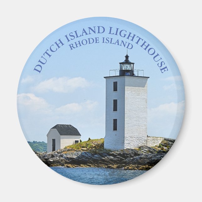Nederländska öarna fyr, Rhode island Round Magnet (Framsidan)