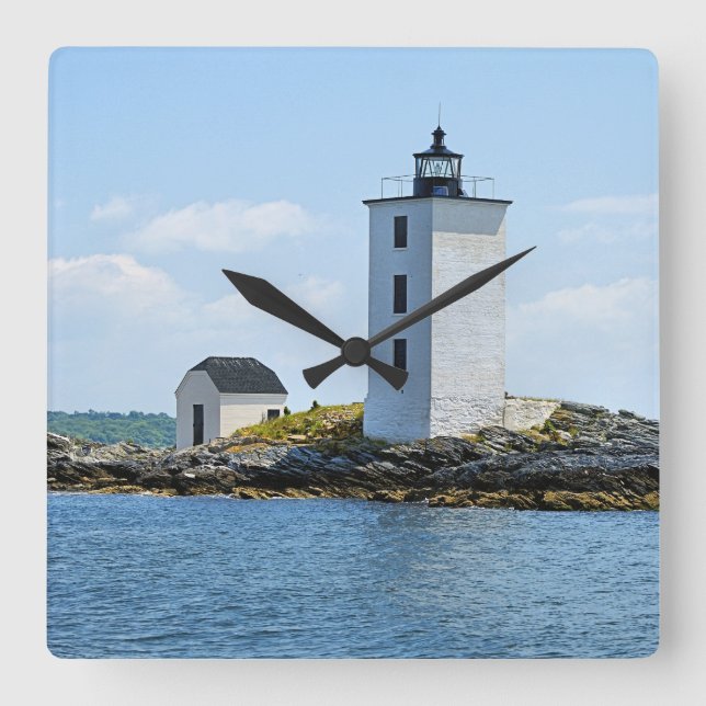 Nederländska öarna fyr, Rhode island Wall Clock Fyrkantig Klocka (Framsida)