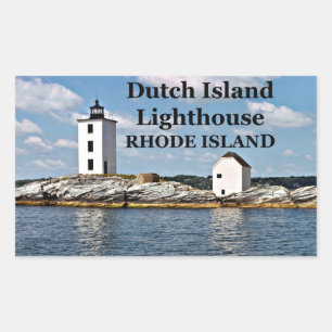 Nederländska ön fyr, Rhode island Stickers Rektangulärt Klistermärke