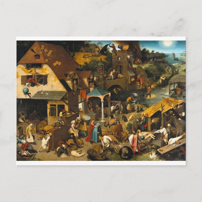 Nederländska ordspråk av Pieter Bruegel den äldre Vykort (Framsida)