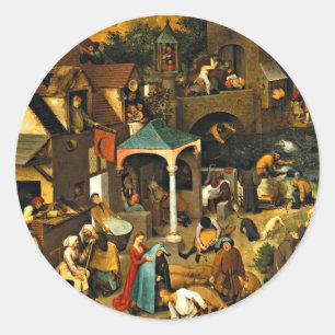 Nederländska Ordspråk, av Pieter Bruegel, Runt Klistermärke