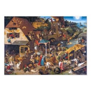 Nederländska ordspråk Pieter Bruegel, äldre Fototryck