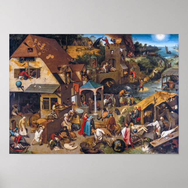 Nederländska ordspråk | Pieter Bruegel, äldre | Poster (Framsidan)