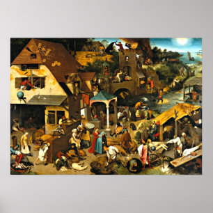 Nederländska ordspråk: Pieter Bruegel-målning Poster