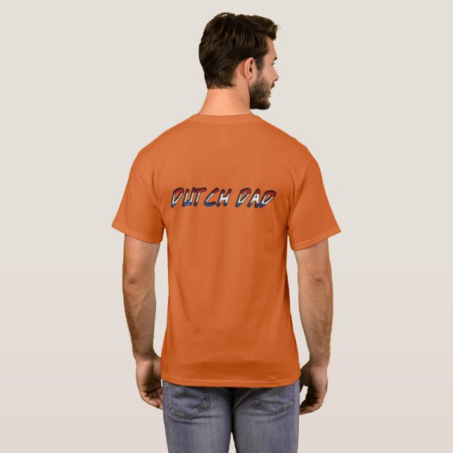 Nederländska Pappa Nederländerna Flagga Typografi T Shirt (Hel baksida)