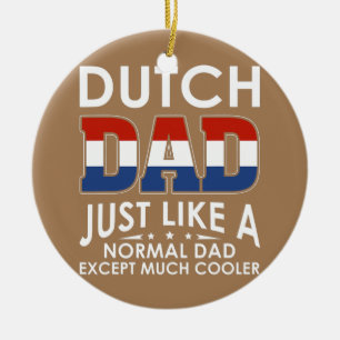 Nederländska Pappa precis som ett normalt Pappa ut Julgransprydnad Keramik
