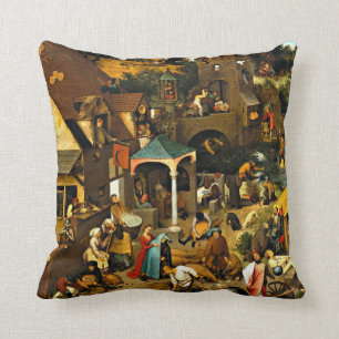 Nederländska Proverbs-1559 Pieter Bruegel Elder Kudde
