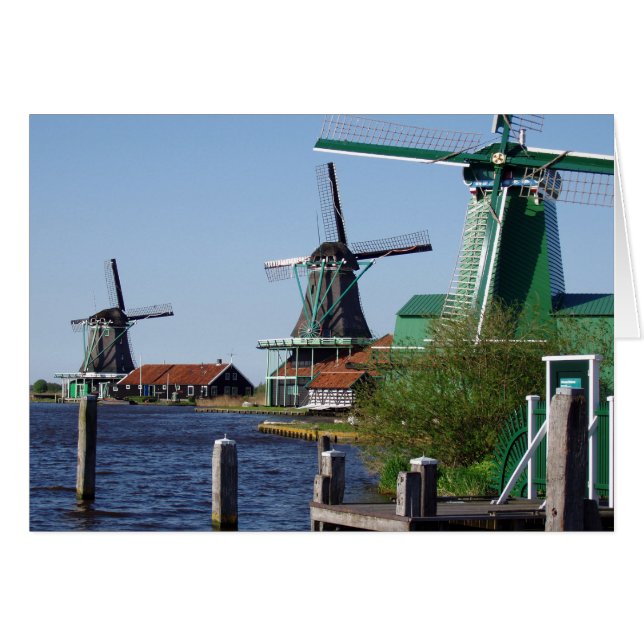 Nederländska Röda Grönten Zaansen Schans Nederländ Hälsningskort (Framsidan Horizontal)