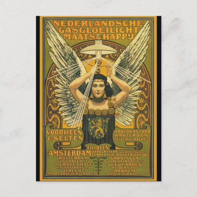 Nederländska Selten Gasgloeilicht society tidigare Vykort (Framsida)