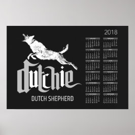 Nederländska Shepherd - Dutchie Calendar 2018 Poster