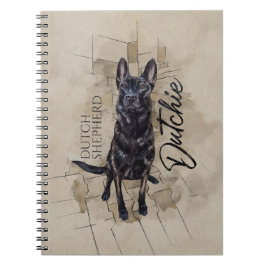 Nederländska shepherd - Dutchie Illustration Anteckningsbok