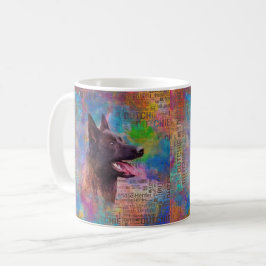 Nederländska shepherd - Dutchie Illustration Kaffemugg