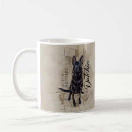 Nederländska shepherd - Dutchie Illustration Kaffemugg