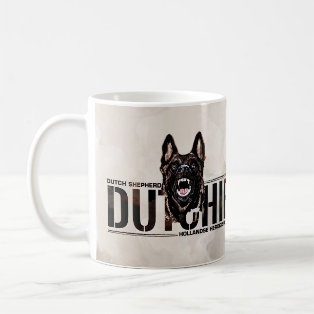 Nederländska shepherd-Hollandse Herdershond Kaffemugg (Vänster)