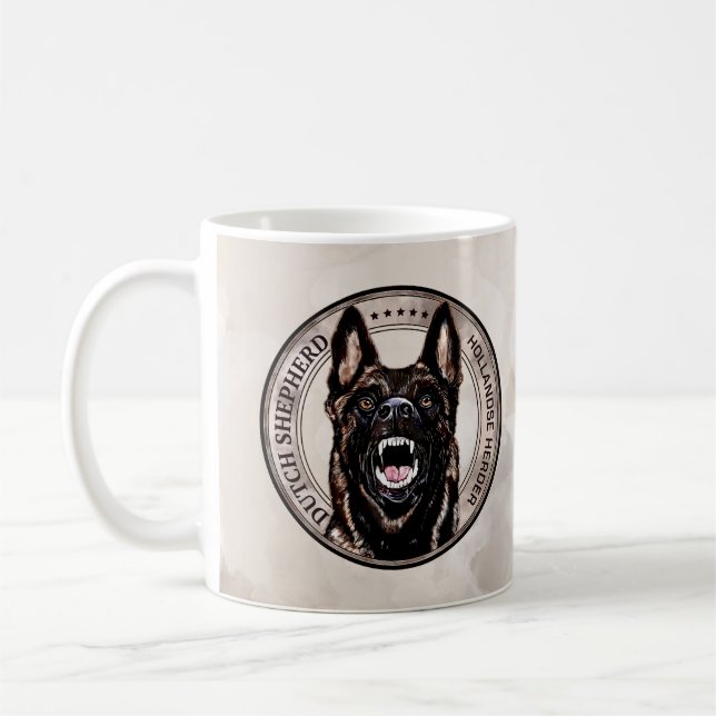 Nederländska shepherd-Hollandse Herdershond Kaffemugg (Vänster)