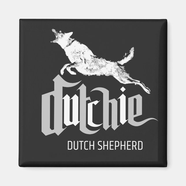 Nederländska Shepherd hund - Dutchie - Hollandse H Magnet (Framsidan)