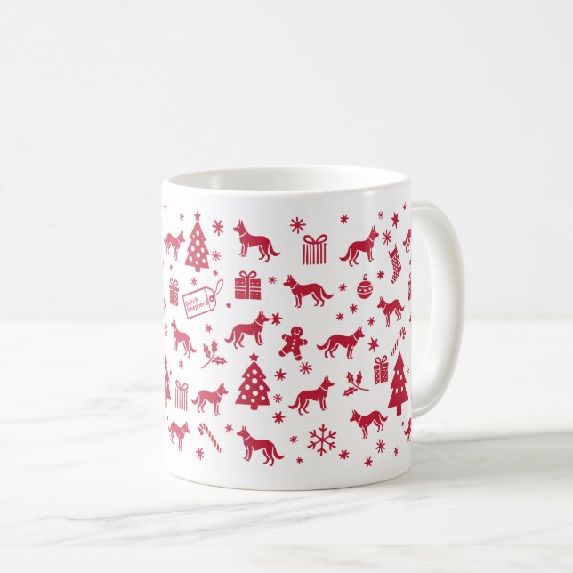 Nederländska shepherd-juldesign kaffemugg (Framsida höger)