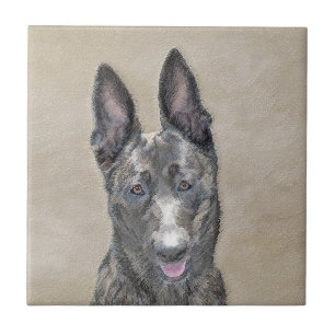 Nederländska shepherd Painting - Cute Original Hu Kakelplatta
