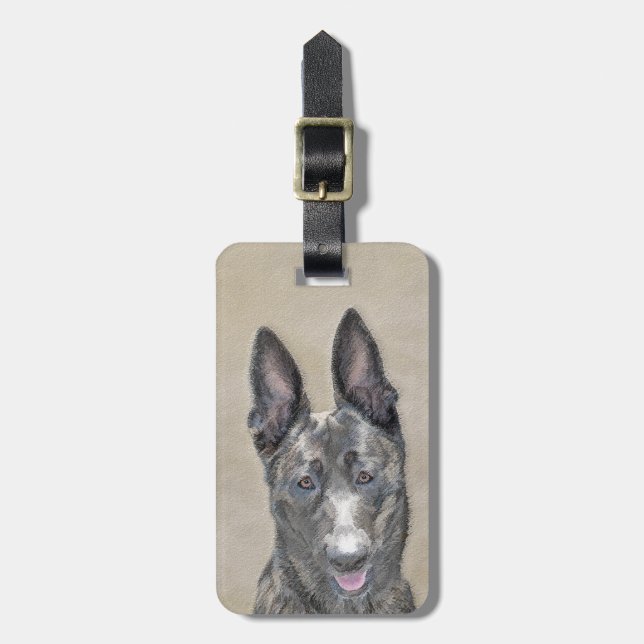 Nederländska shepherd Painting - Cute Original Hun Bagagebricka (Vertikal Framsida)