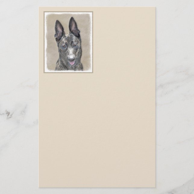 Nederländska shepherd Painting - Cute Original Hun Brevpapper (Framsida)