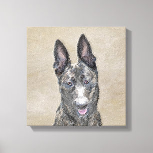 Nederländska shepherd Painting - Cute Original Hun Canvastryck