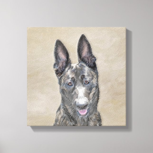 Nederländska shepherd Painting - Cute Original Hun Canvastryck (Framsida)