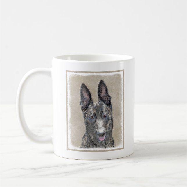 Nederländska shepherd Painting - Cute Original Hun Kaffemugg (Vänster)