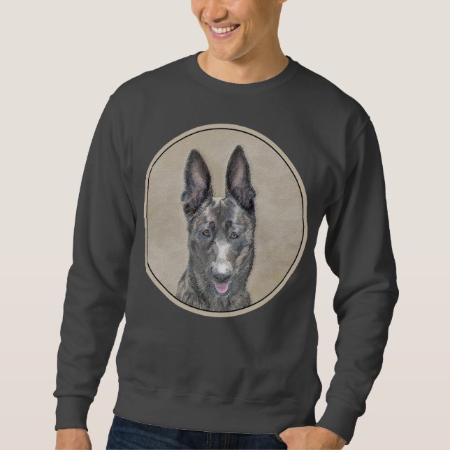 Nederländska shepherd Painting - Cute Original Hun Lång Ärmad Tröja (Framsida)