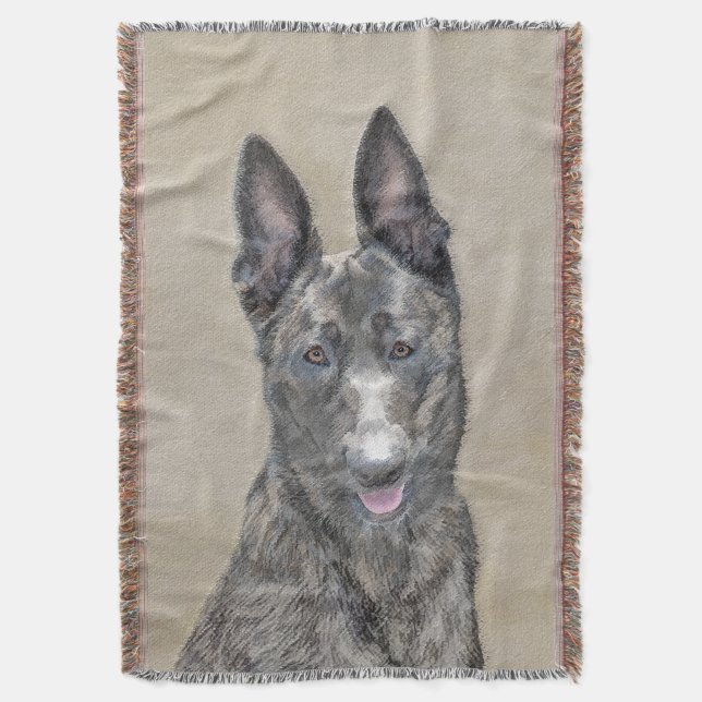 Nederländska shepherd Painting - Cute Original Hun Mysfilt (Framsidan Vertikal)