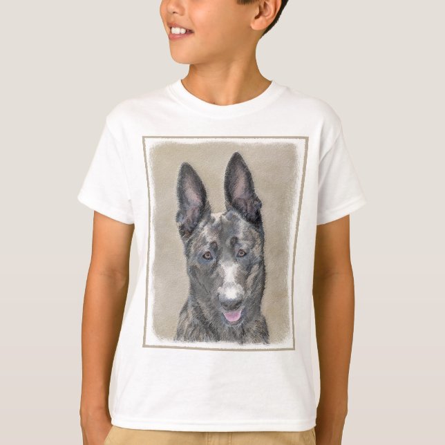 Nederländska shepherd Painting - Cute Original Hun T Shirt (Framsida)