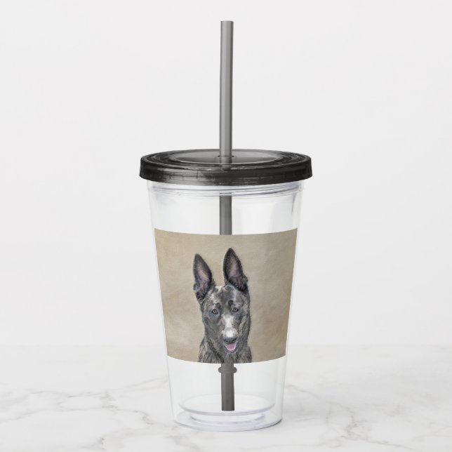 Nederländska shepherd Painting - Cute Original Hun Take Away Mugg (Framsida)