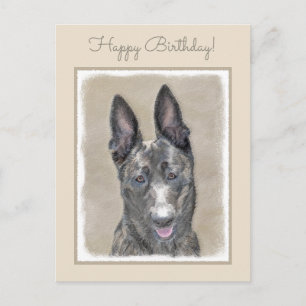 Nederländska shepherd Painting - Cute Original Hun Vykort